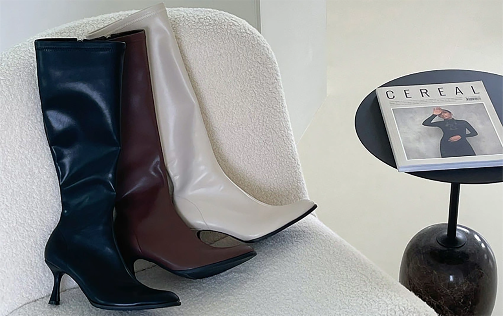 ロング ブーツ ポインテッドトゥ ヒール7cm