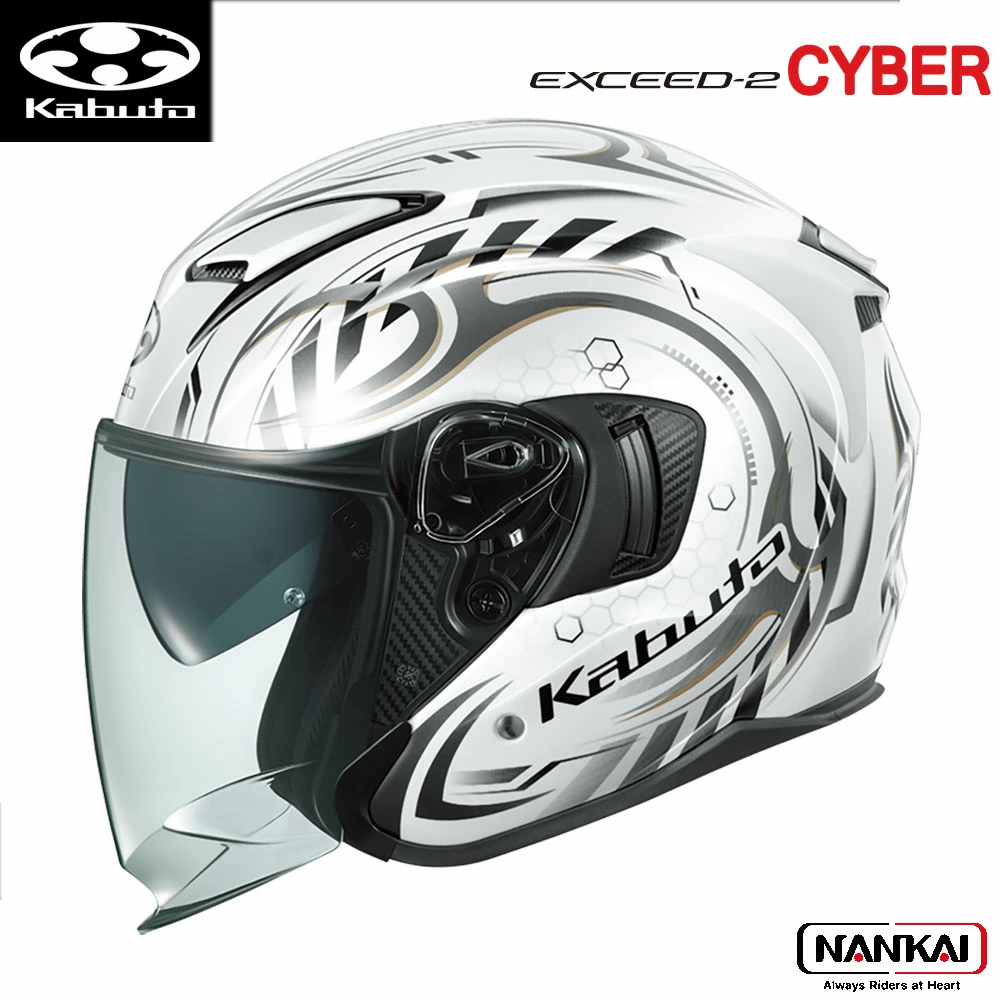 ジェット ヘルメット EXCEED-2 CYBER OGK Kabuto カブト パールホワイトブラック