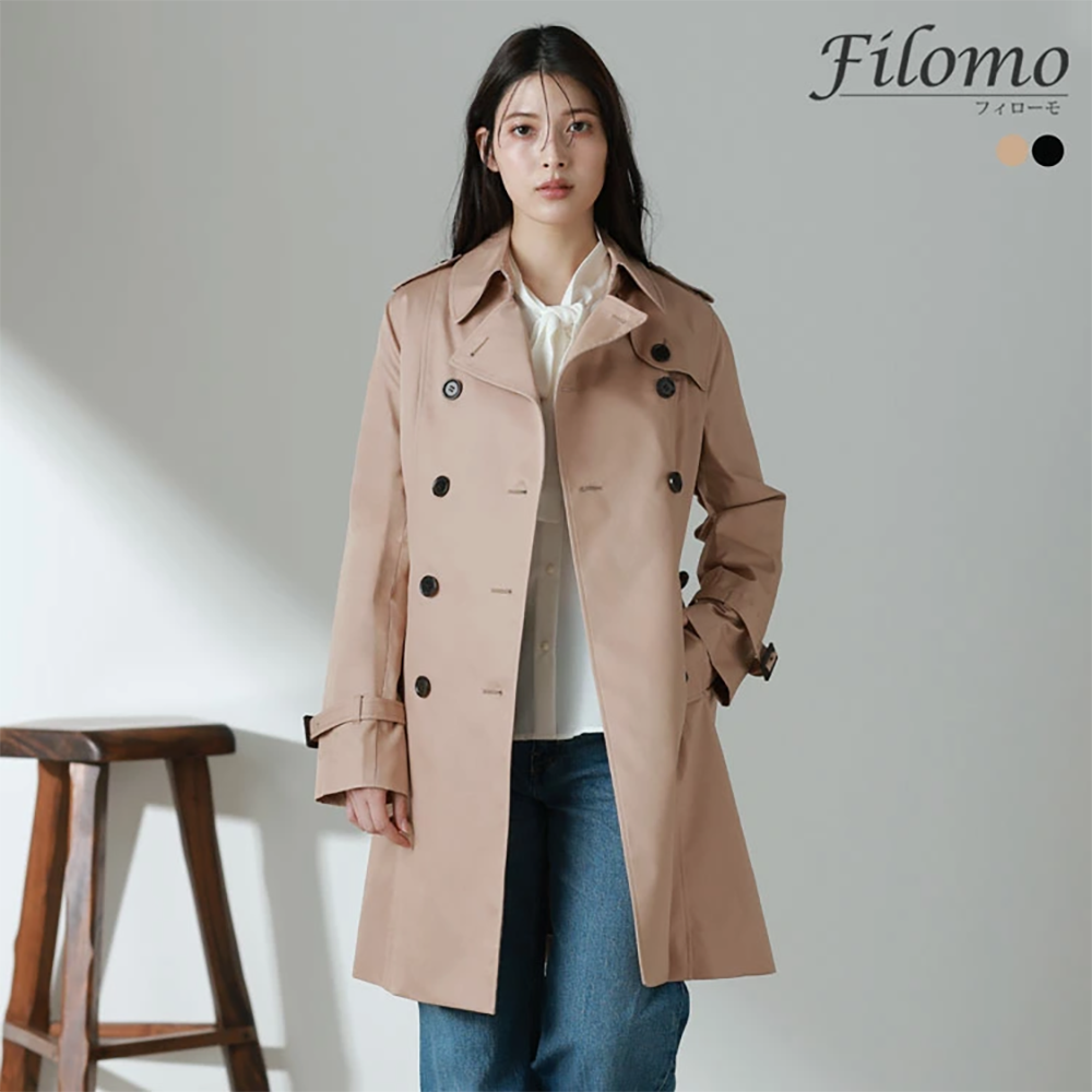 レディース トレンチ コート スプリングコート ミドル丈 Filomo
