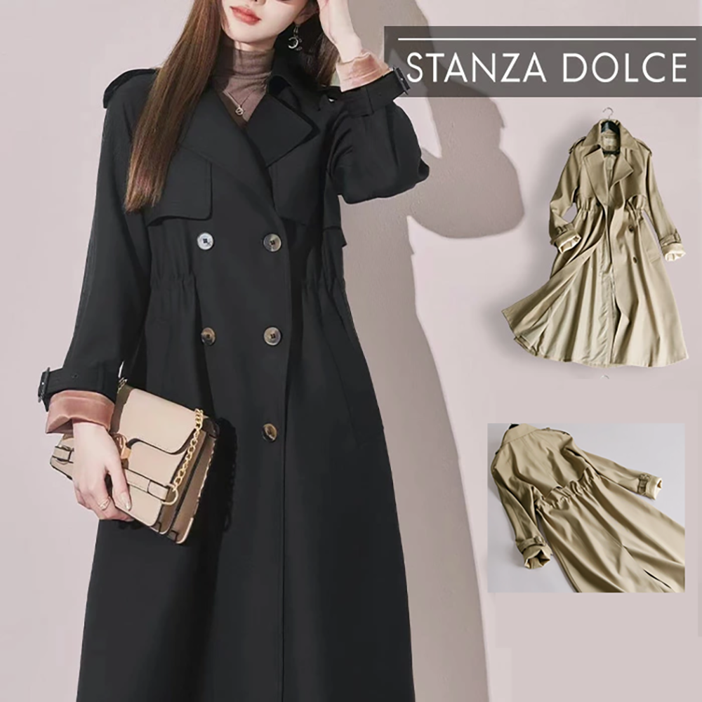 レディース トレンチ コート スプリングコート ロング STANZA DOLCE
