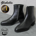◎メンズ ショート ブーツ 6.8cmヒール ブラック glabella