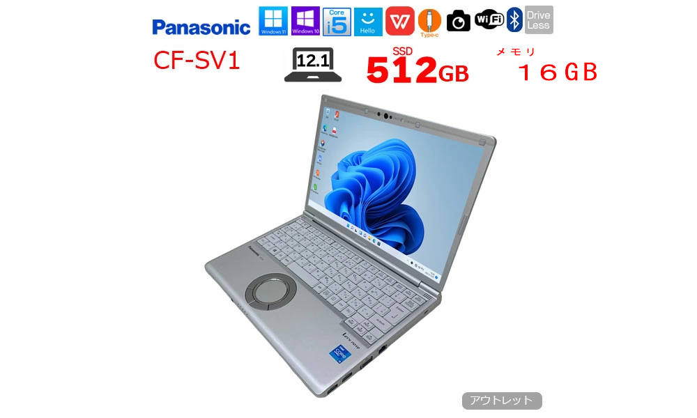中古 ノートパソコン PC パナソニック レッツノート SV1 11世代 Corei5 Wi-fi6 Windows11 12.1型
