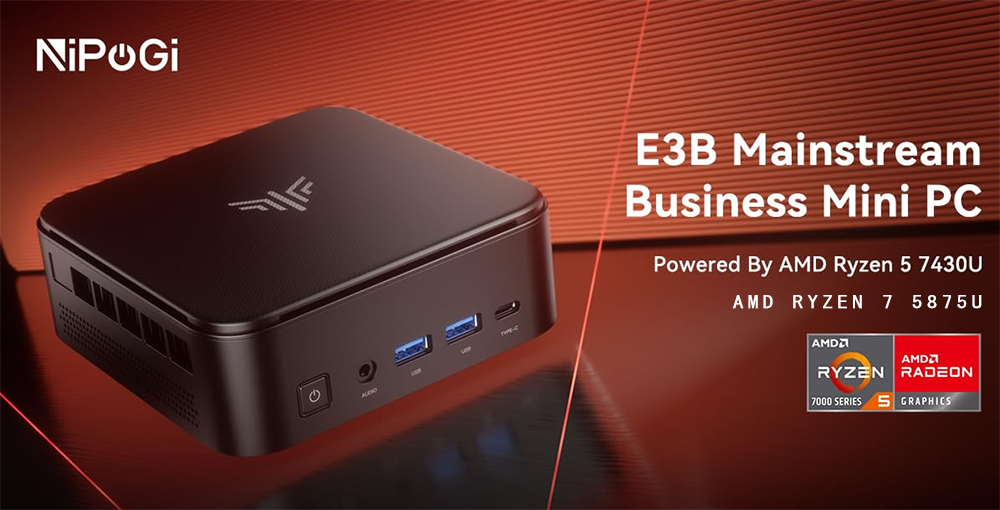 新品 ミニデスクトップパソコン PC NiPoGi E3B R5/R7 3画面同時出力 Windows11 Pro