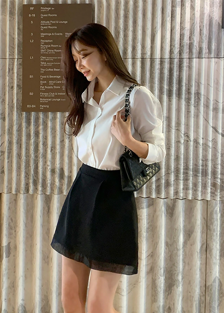 レディース Aライン ミニスカート 38cm丈 バックファスナー ©DHOLIC