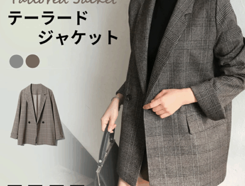 レディース,テーラード,ダブル,ジャケット,グレンチェック,1つ釦,adlibitum