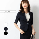 ◎レディース ノーカラー ジャケット 五分袖 1つ釦 mimigrant