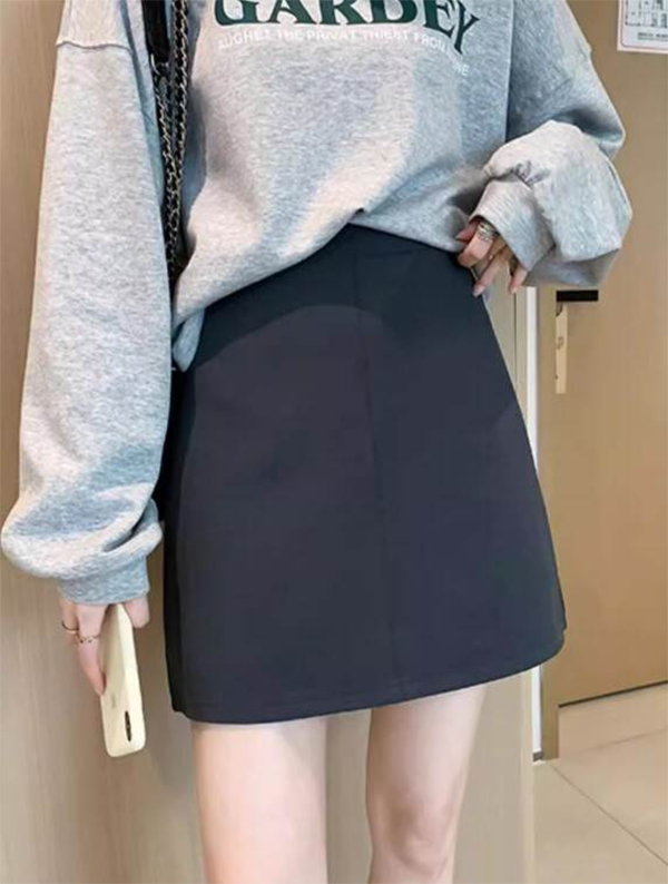レディース Aライン ミニスカート 43~46cm丈 バックファスナー