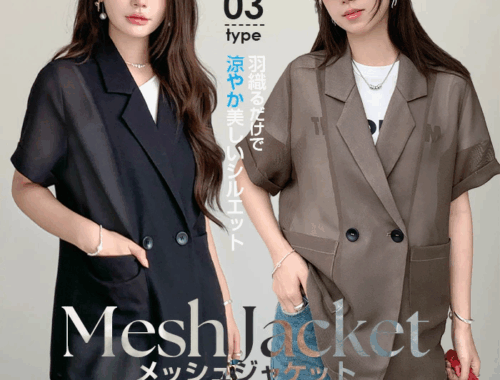 レディース テーラード ジャケット 半袖 メッシュ Dark Angel