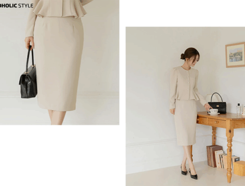 レディース タイトスカート ロング 67.5～68.5cm丈 バックスリット バックファスナー ©DHOLIC