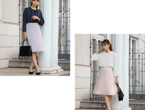 レディース フレアスカート 61-63cm丈 バックファスナー Girl