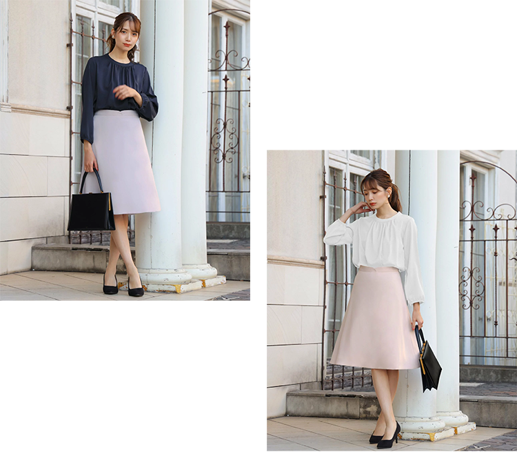 レディース フレアスカート 61-63cm丈 バックファスナー Girl