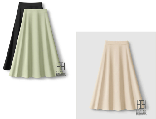 レディース Aラインフレアスカート ミモレ丈 70-72cm丈 バックファスナー hihsky