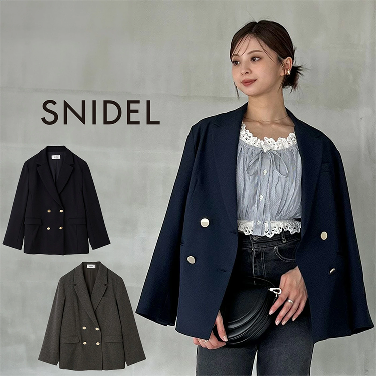 レディース テーラード ダブル ジャケット メタルボタン SNIDEL