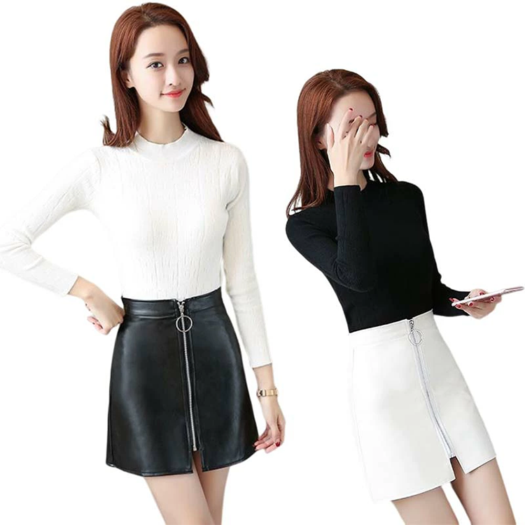 レディース Aライン ミニスカート フロントジッパー MDKSTORE
