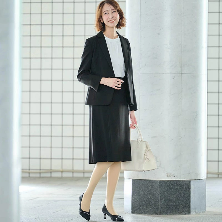 レディース フレアスカート 61~65cm丈 バックファスナー ベルメゾン