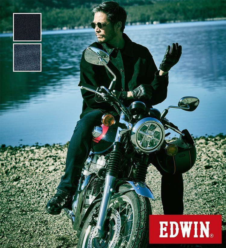メンズ バイク用 ライディング ジーンズ デニム パンツ EDWIN