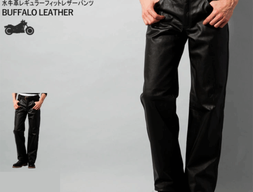 メンズ ライダース 本革 レザー パンツ Horn Works