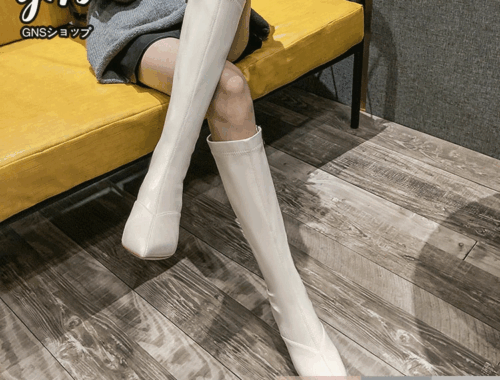レディース ロング ブーツ ポインテッドトゥ 厚底 ピンヒール6cm gns