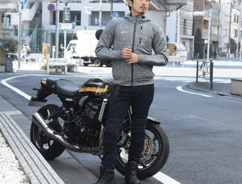 メンズ バイク ライディング フーディー ジャケット RR7243E-GY2 ラフ&ロード