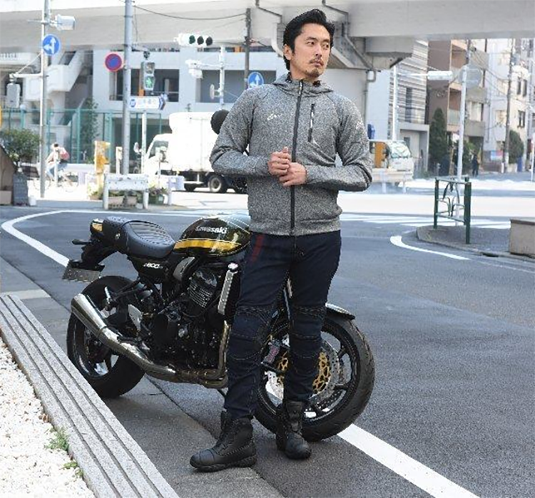 メンズ バイク ライディング フーディー ジャケット RR7243E-GY2 ラフ&ロード