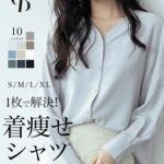 ◎レディースシフォンブラウス バックVネック 長袖 セゾン ド パピヨン