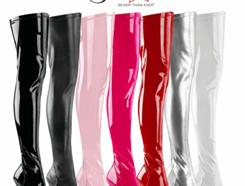 レディース ニーハイ サイハイ ブーツ エナメル ポインテッドトゥ ピンヒール13cm プリーザー