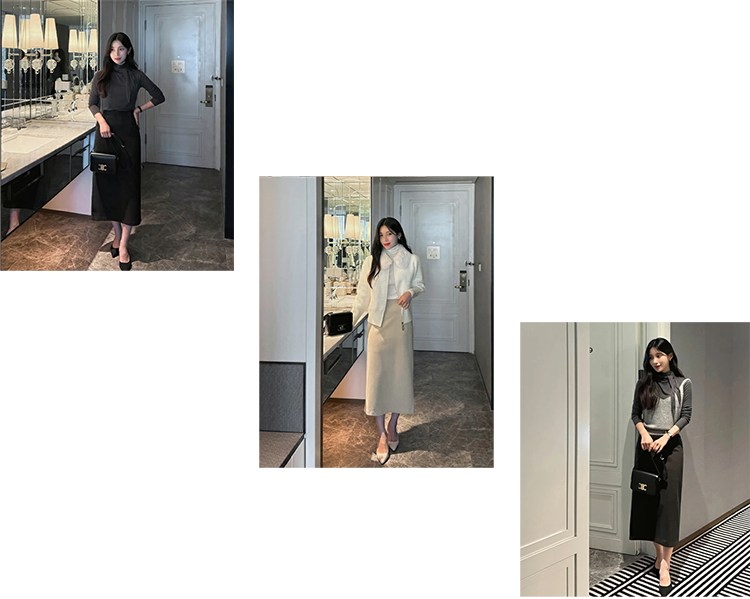 レディース タイトスカート ロング 83~84cm丈 バックスリット バックファスナー DHOLIC