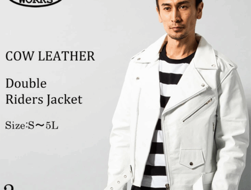 メンズ 本革 ダブル ライダース ジャケット 4737 Horn Works