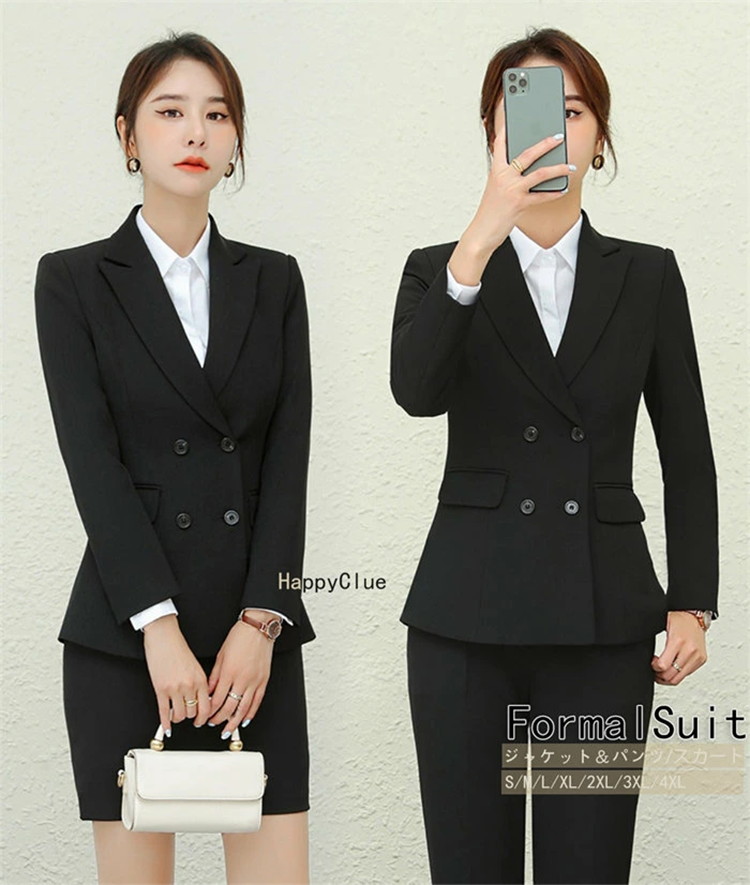 レディース ビジネス スーツ ジャケット タイトスカート/パンツ HappyClue