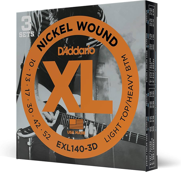 エレキギター 弦 D'Addario ダダリオ EXL140-3D 3セット