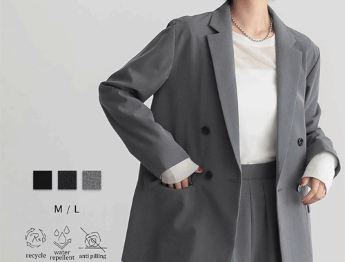 レディース テーラード ダブル ジャケット 4つボタン for/c