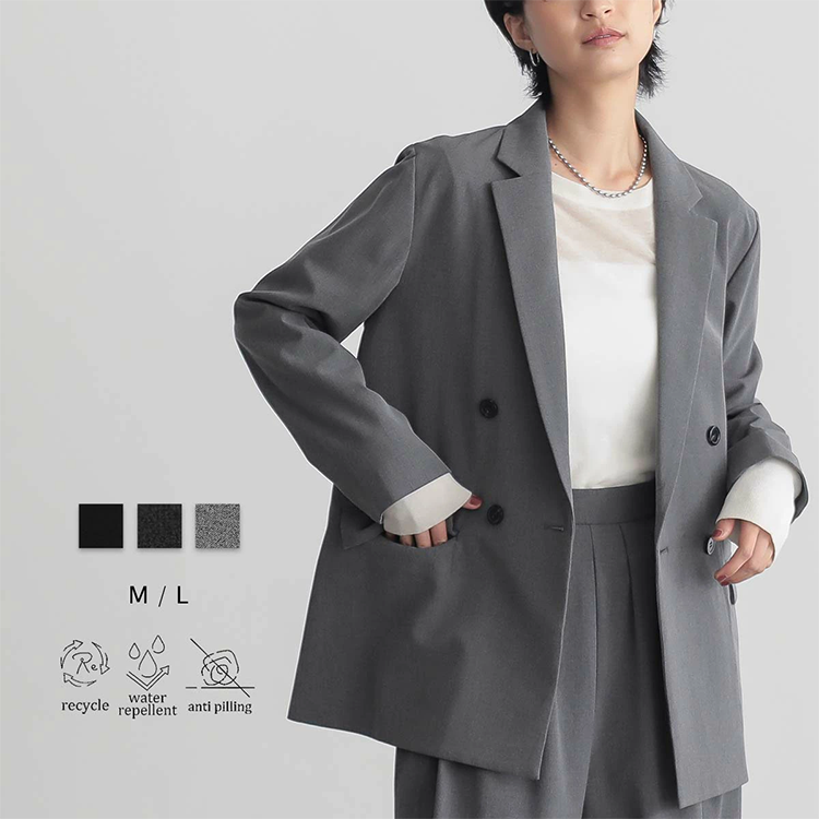 レディース テーラード ダブル ジャケット 4つボタン for/c