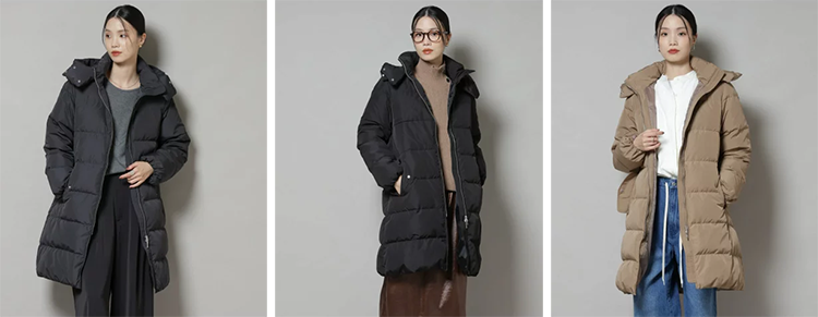 レディース ダウン コート ロング フード 撥水加工 NANO universe