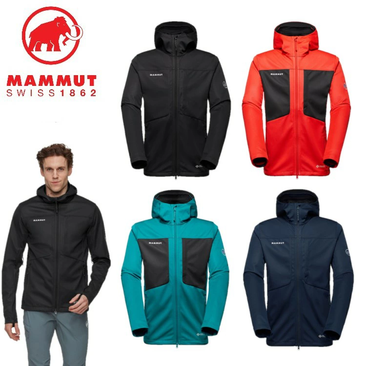 メンズ アウトドア ソフトシェル フーデッド ジャケット パーカー アルティメイト8 MAMMUT