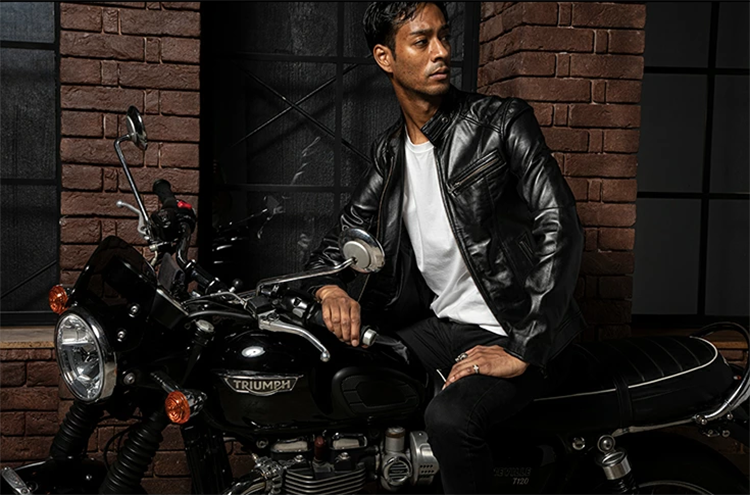 メンズ ライダース シングル ジャケット レザー 本革 SRS07 Liugoo Leathers
