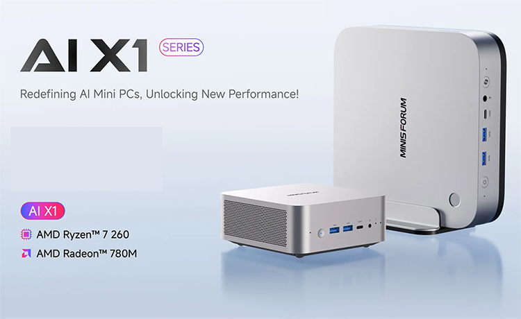 新品 ミニデスクトップパソコン PC MINISFORUM AI X1 AMD Ryzen7 255 Wi-Fi7 4画面同時出力 Windows11