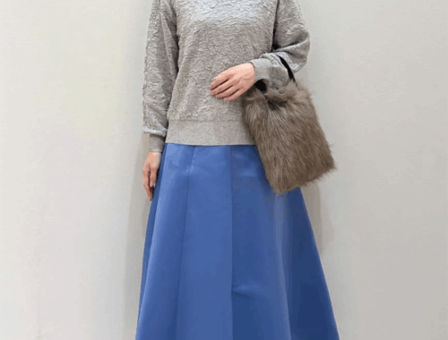 レディース ツヤサテン フレアスカート ロング 85-86.5cm丈 バックファスナー