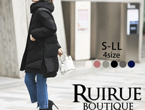 レディース ダウン コート ジャケット ロング フード RUIRUE BOUTIQUE
