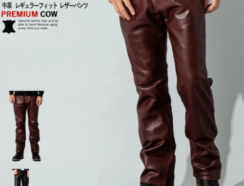 メンズ ライダース 本革 レギュラーフィット レザー パンツ Liugoo Leathers