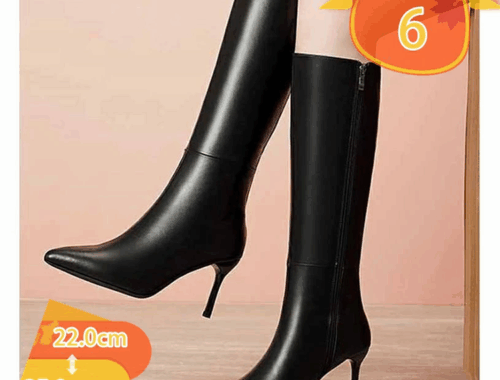 レディース ロング ブーツ ポインテッドトゥ サイドジッパー ピンヒール7/8/9cm