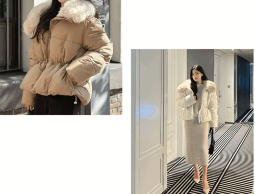 レディース ダウン ジャケット 中綿 ショート丈 ファー DHOLIC