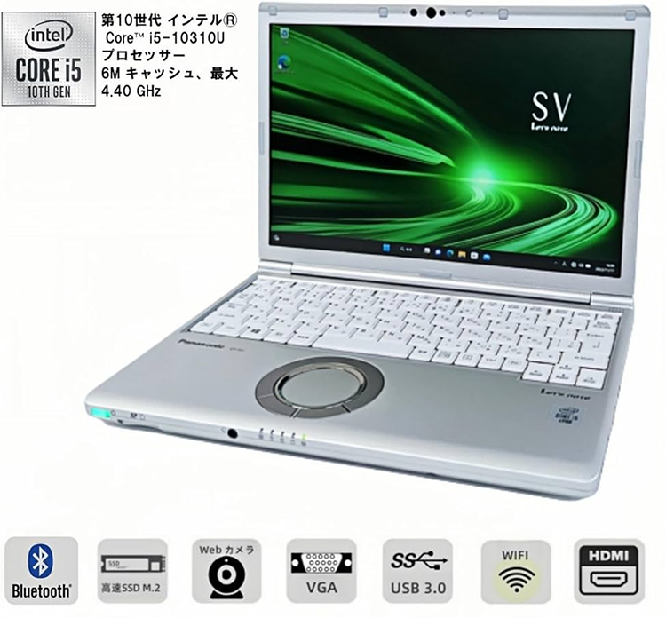 中古 ノートパソコン PC パナソニック レッツノート SV9 10世代 Core i5 10310U Windows11 12.1型 WPS Office