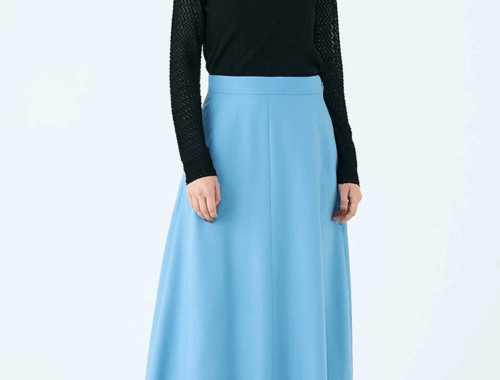 レディース フレアスカート ロング 79.5-83cm丈 サイドファスナー TOMORROWLAND