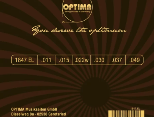 新品 エレキギター 弦 24K Gold Jazz Strings .011-.049 1847.EL オプティマ