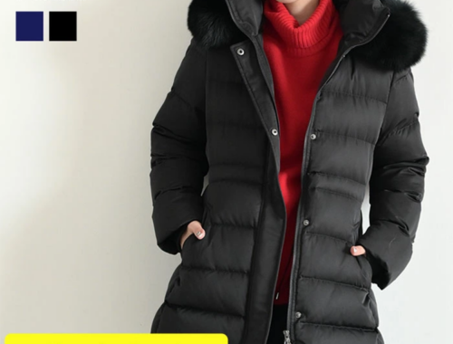 レディース ダウン コート ミドル丈 ファー eleonor_oz