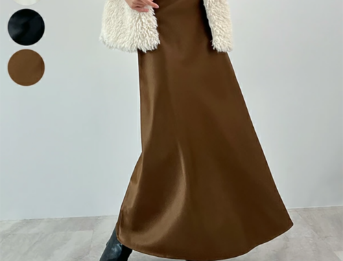 レディース フレアスカート ロング 90cm丈 ウエスト内ゴム