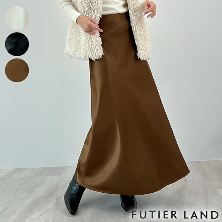 レディース フレアスカート ロング 90cm丈 ウエスト内ゴム