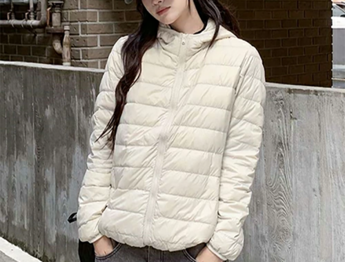 レディース ダウン ジャケット 中綿 フード ショート丈 DHOLIC
