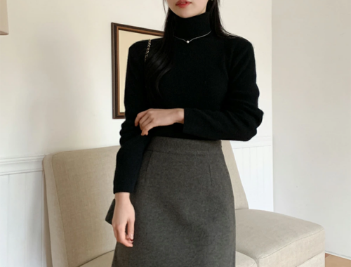 レディース ミニスカート 45-47cm丈 バックファスナー DHOLIC