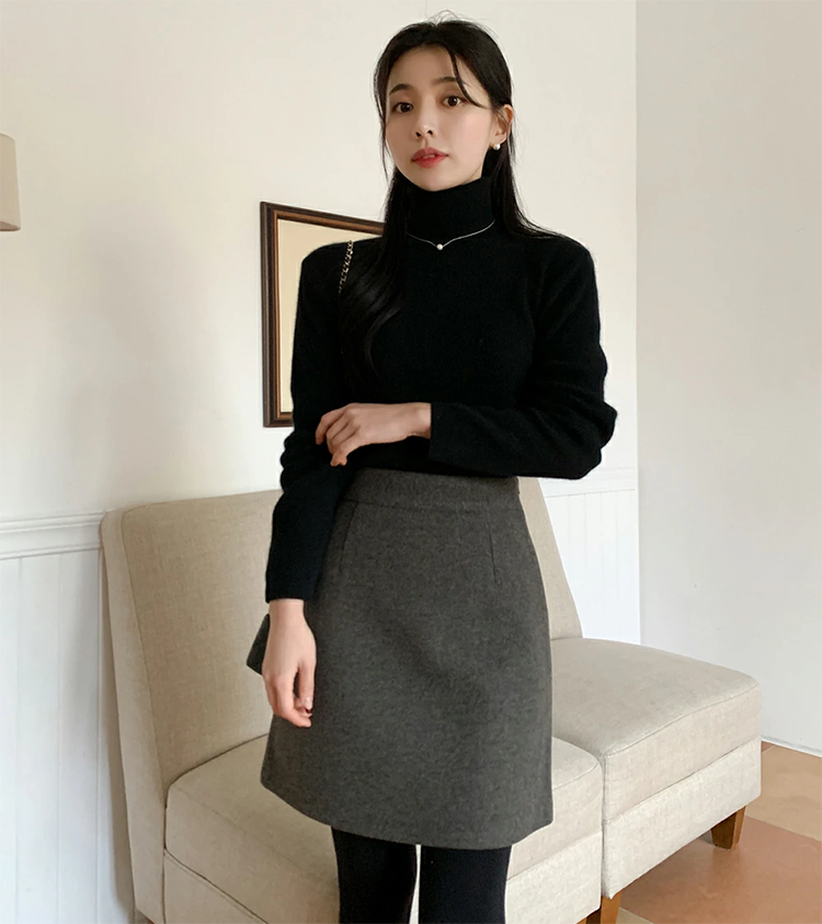 レディース ミニスカート 45-47cm丈 バックファスナー DHOLIC